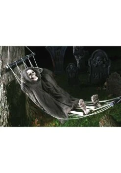 Fun World Lazy Bones Hammock Reaper Halloween Decoration -Halloween Night Deals Store lazy bones 64 hammock reaper alt 2