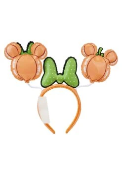 Disney Mickey And Minnie Pumpkin Balloon Loungefly Headband -Halloween Night Deals Store loungefly disney mickey minnie pumpkin headband alt 2