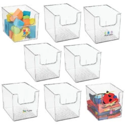 MDesign Open Front Plastic Toy Storage Organizer Bin, 24 Labels - 8 Pack - Clear -Halloween Night Deals Store mdesign open front plastic toy storage organizer bin 24 labels 8 pack clear14367253 a01NOWA