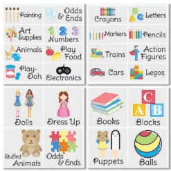 MDesign Open Front Plastic Toy Storage Organizer Bin, 24 Labels - 8 Pack - Clear -Halloween Night Deals Store mdesign open front plastic toy storage organizer bin 24 labels 8 pack clear14367253 a02NOWA