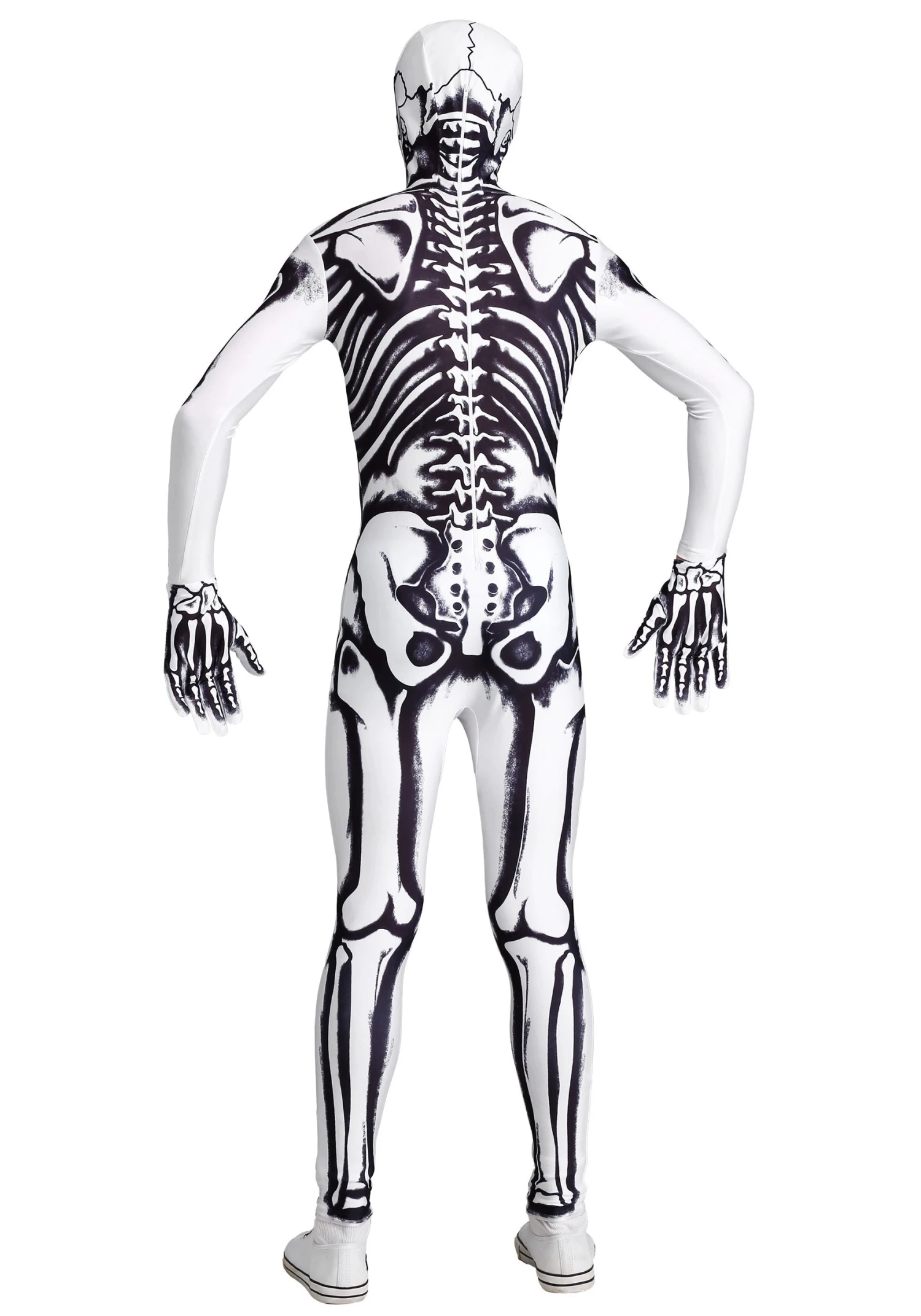 Men's White Skeleton Costume 2 Men's White Skeleton Costume - Image 2