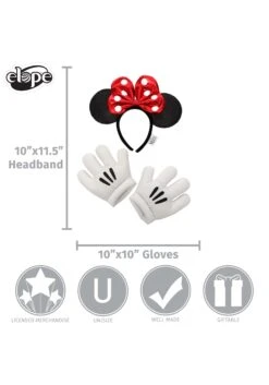 Minnie Glitter Headband & Gloves Set -Halloween Night Deals Store minnie glitter headband gloves set alt 5