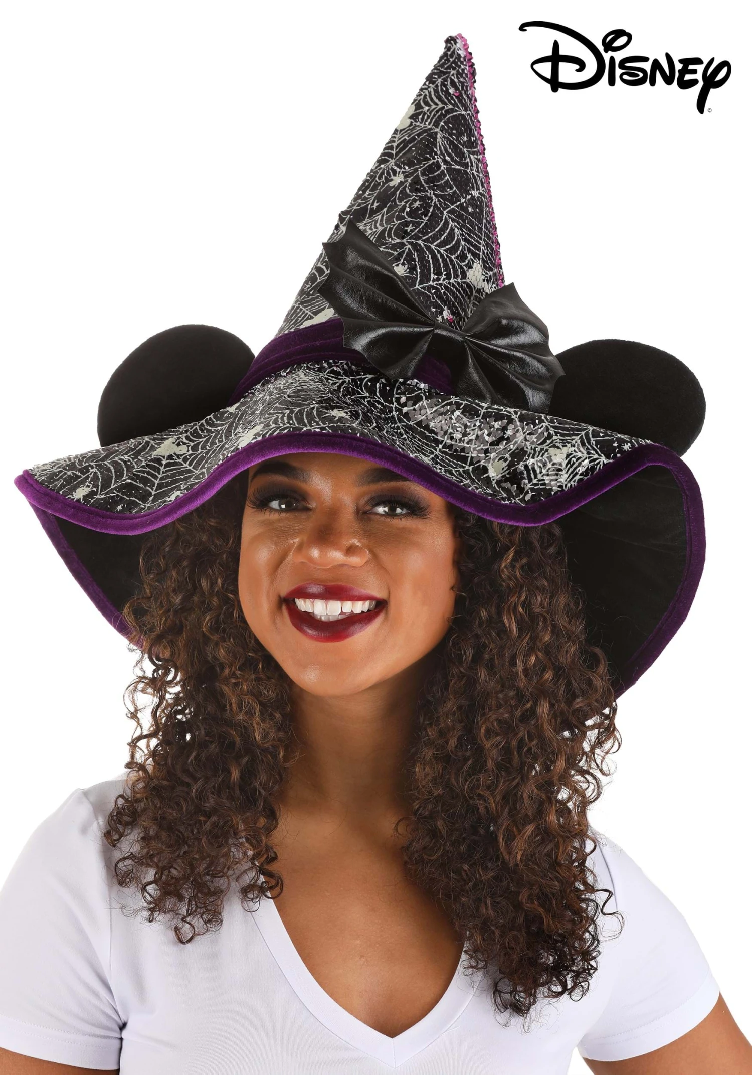 Disney Minnie Mouse Spider Webs Adult Witch Hat 1 Disney Minnie Mouse Spider Webs Adult Witch Hat