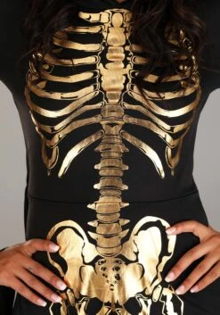 Women's Plus Size Gilded Skeleton Costume Dress 7 Women's Plus Size Gilded Skeleton Costume Dress -Halloween Night Deals Store plus size womens gilded skeleton dress costume alt 3