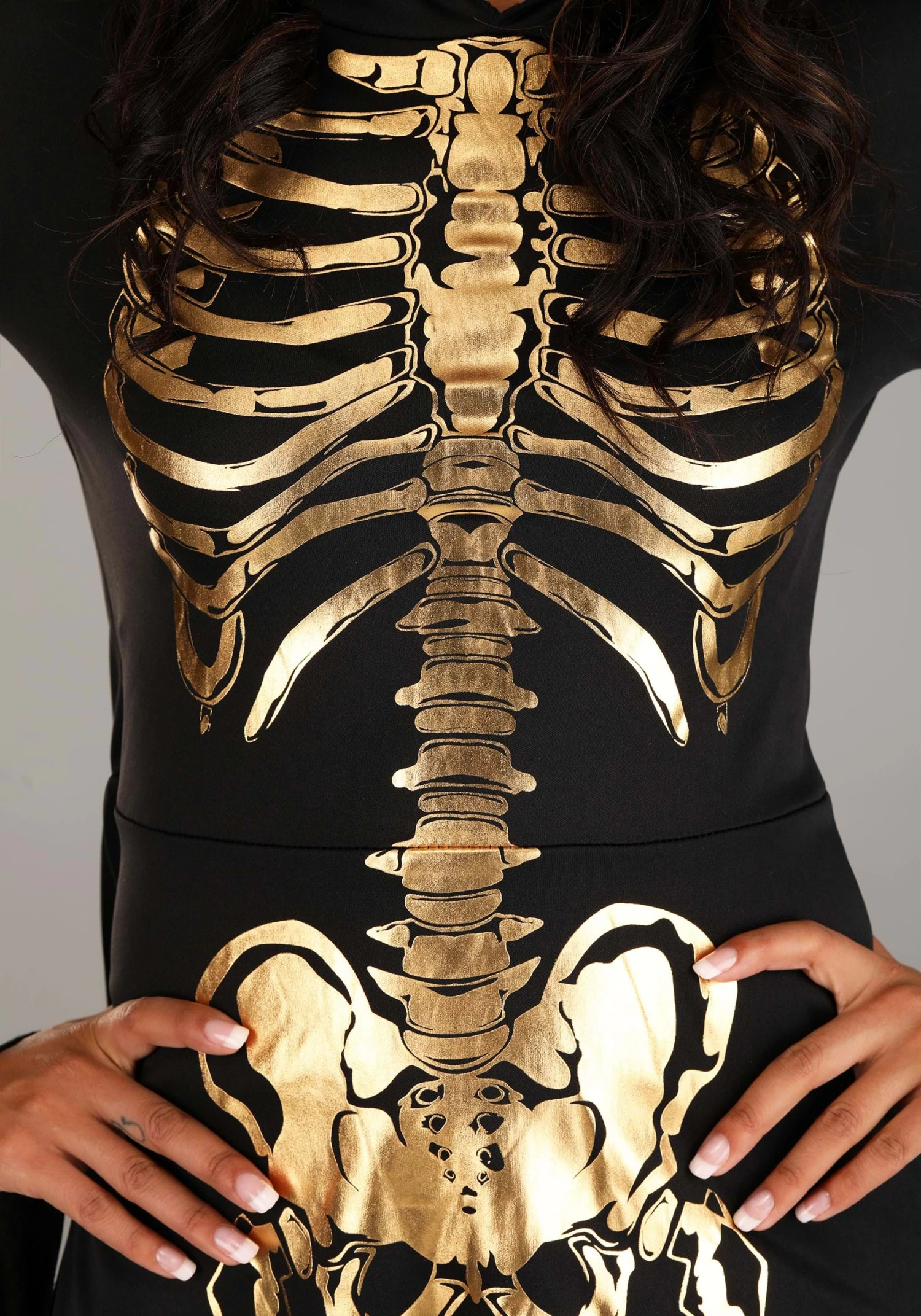 Women's Plus Size Gilded Skeleton Costume Dress 4 Women's Plus Size Gilded Skeleton Costume Dress - Image 4