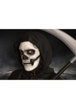 Self-Adhering Skeleton Costume Mask With Separate Jaw Piece -Halloween Night Deals Store self adhering skeleton mask with separate jaw pc alt 3
