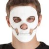 Self-Adhering Skeleton Costume Mask With Separate Jaw Piece