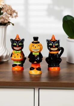 Set Of Three 6 Inch Vintage Inspired Halloween Figurines