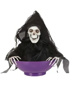 Animated Candy Bowl With Shaking Grim Reaper Decoration -Halloween Night Deals Store shaking reaper candy bowl alt 2