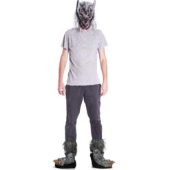 Skeleteen Werewolf Feet Shoe Covers - Silver Grey Were Wolf Monster Foot Claws Costume Accessories -Halloween Night Deals Store skeleteen werewolf feet shoe covers silver grey were wolf monster foot claws costume accessories14238190 a02NOWA