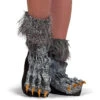 Skeleteen Werewolf Feet Shoe Covers - Silver Grey Were Wolf Monster Foot Claws Costume Accessories