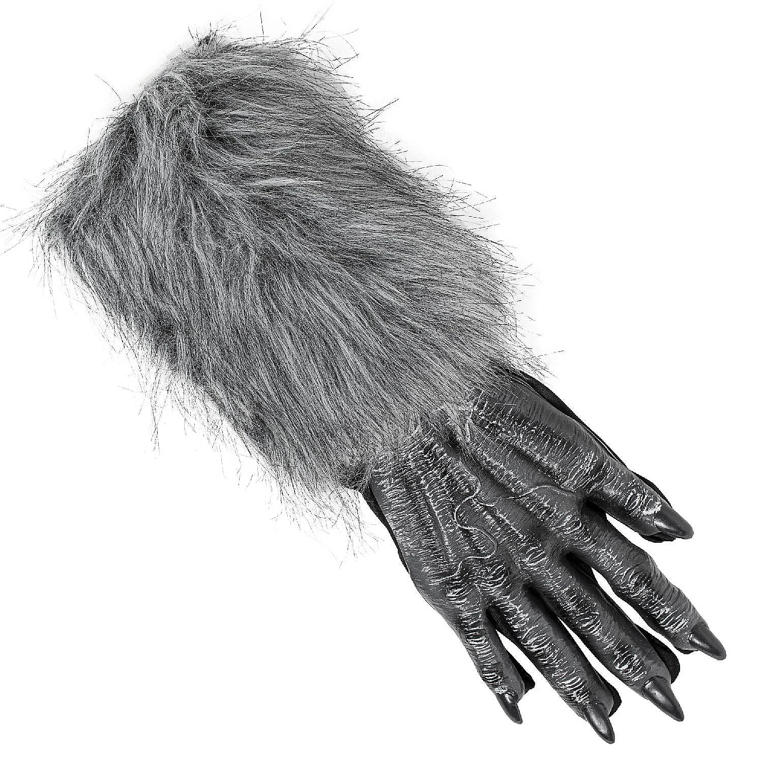 Skeleteen Werewolf Hand Costume Gloves - Grey Hairy Wolf Claw Hands Paws Monster Costume Accessories For Kids And Adults 3 Skeleteen Werewolf Hand Costume Gloves - Grey Hairy Wolf Claw Hands Paws Monster Costume Accessories For Kids And Adults - Image 3