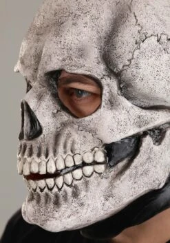 White Full Face Skeleton Mask For Adults -Halloween Night Deals Store skeleton full face mask white alt 1