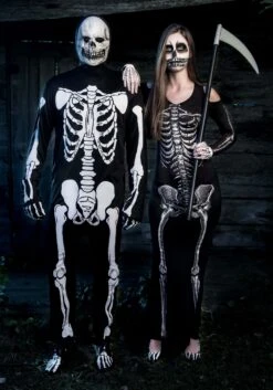 Fun World Skeleton Jumpsuit Costume For Adults -Halloween Night Deals Store skeleton jumpsuit costume alt 2