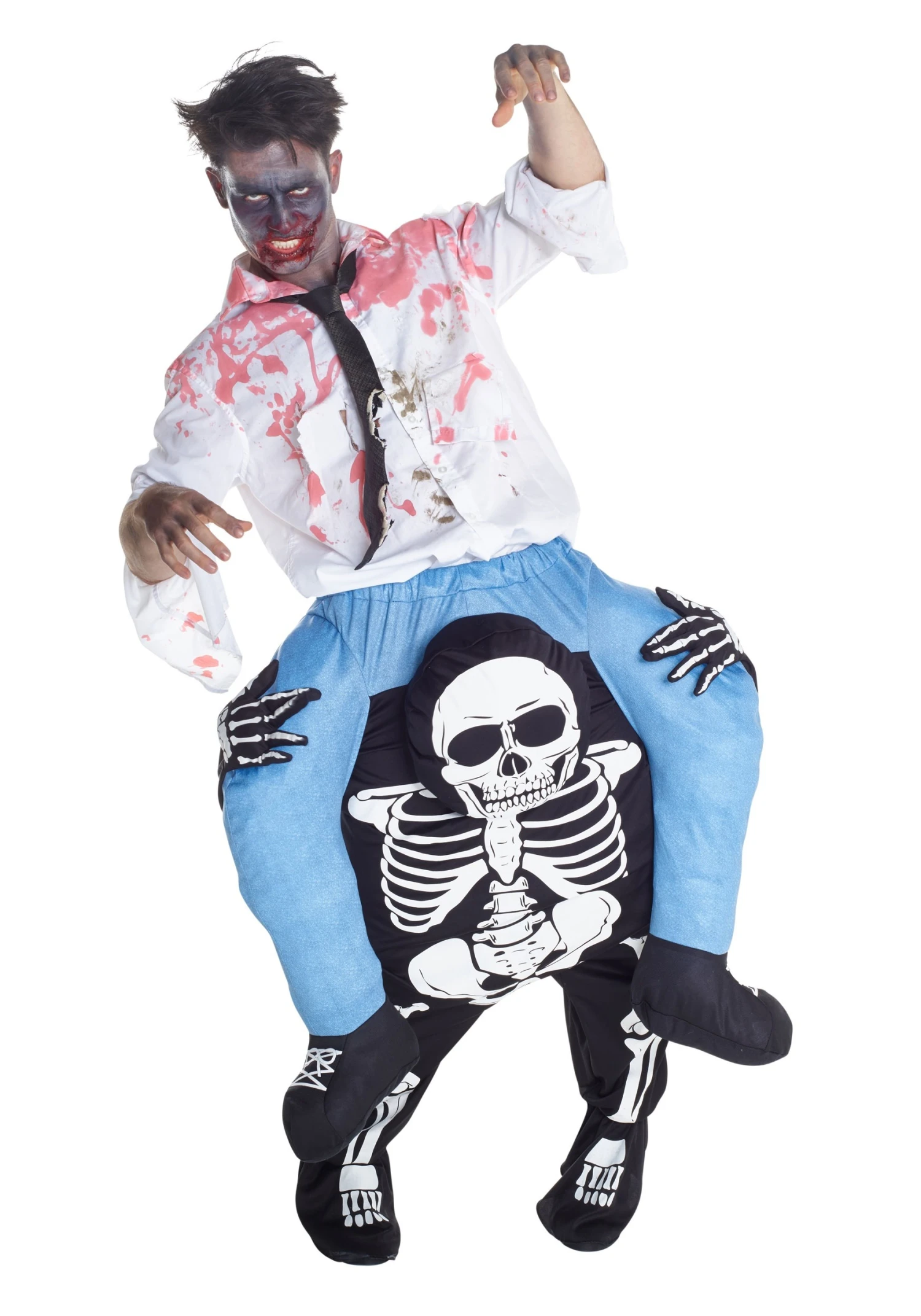 Skeleton Piggyback Mens Costume 1 Skeleton Piggyback Mens Costume