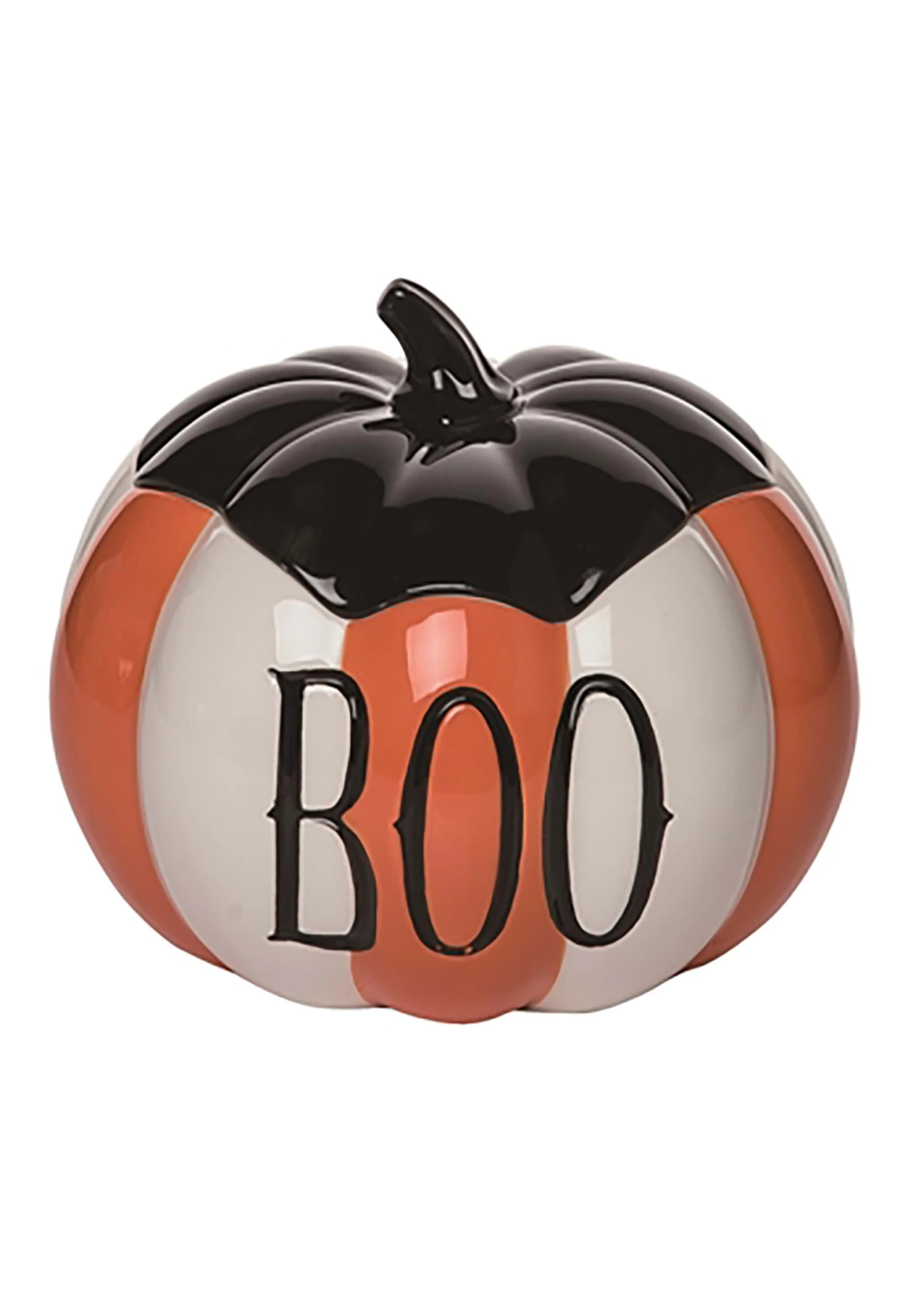 Striped Pumpkin Cookie Jar Container 1 Striped Pumpkin Cookie Jar Container