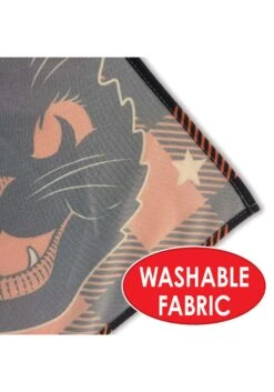 Vintage Halloween Black Cat Fabric Table Cover Decoration -Halloween Night Deals Store vinatage halloween fabric tablecover alt 2