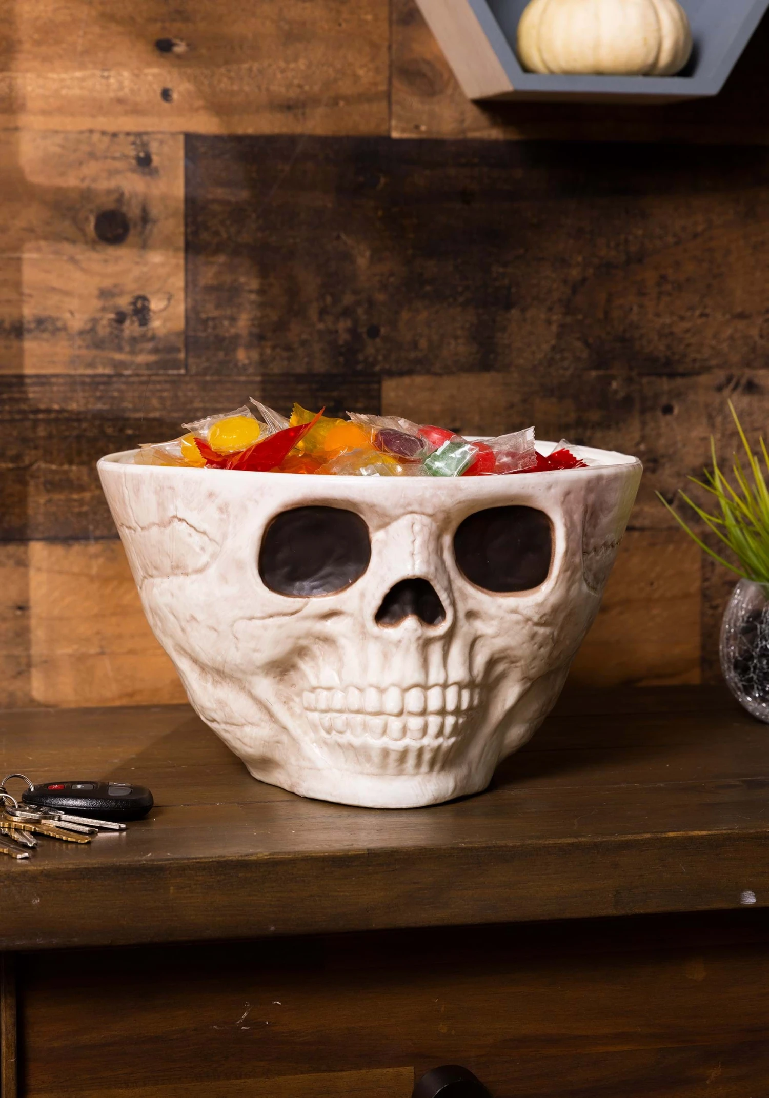 Wide Skull Head Candy Bowl Decoration 1 Wide Skull Head Candy Bowl Decoration