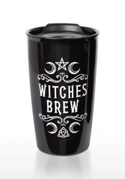 Witches Brew Double Walled Travel Mug -Halloween Night Deals Store witches brew double walled mug alt 1