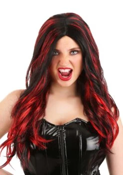 Black And Red Vampire Wig For Women