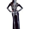 Women's Bone Appetit Skeleton Long Dress Costume