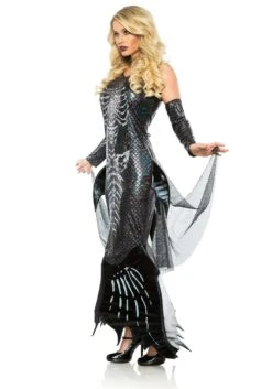 Glamour Skeleton Women's Mermaid Costume 4 Glamour Skeleton Women's Mermaid Costume -Halloween Night Deals Store womens glamour skeleton mermaid costume alt 1