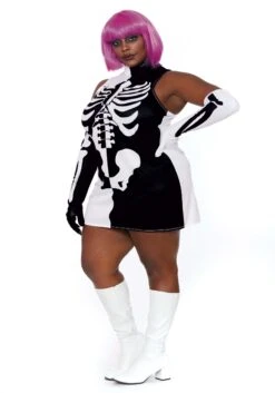Dreamgirl Plus Size Parti-Skeleton Costume For Women 7 Dreamgirl Plus Size Parti-Skeleton Costume For Women -Halloween Night Deals Store womens plus parti skeleton costume alt 1