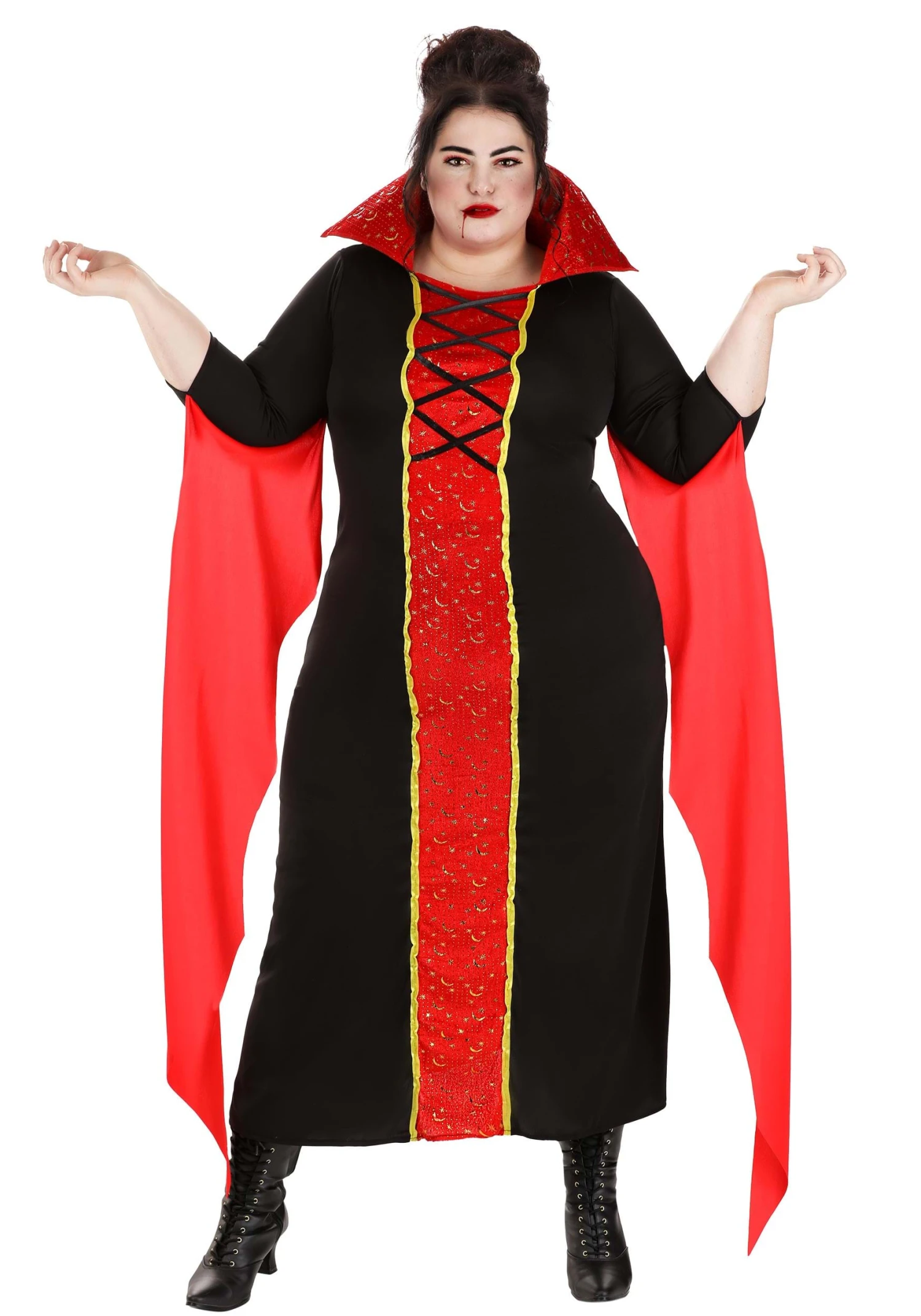 Women's Plus Size Queen Vampire Costume Dress 1 Women's Plus Size Queen Vampire Costume Dress