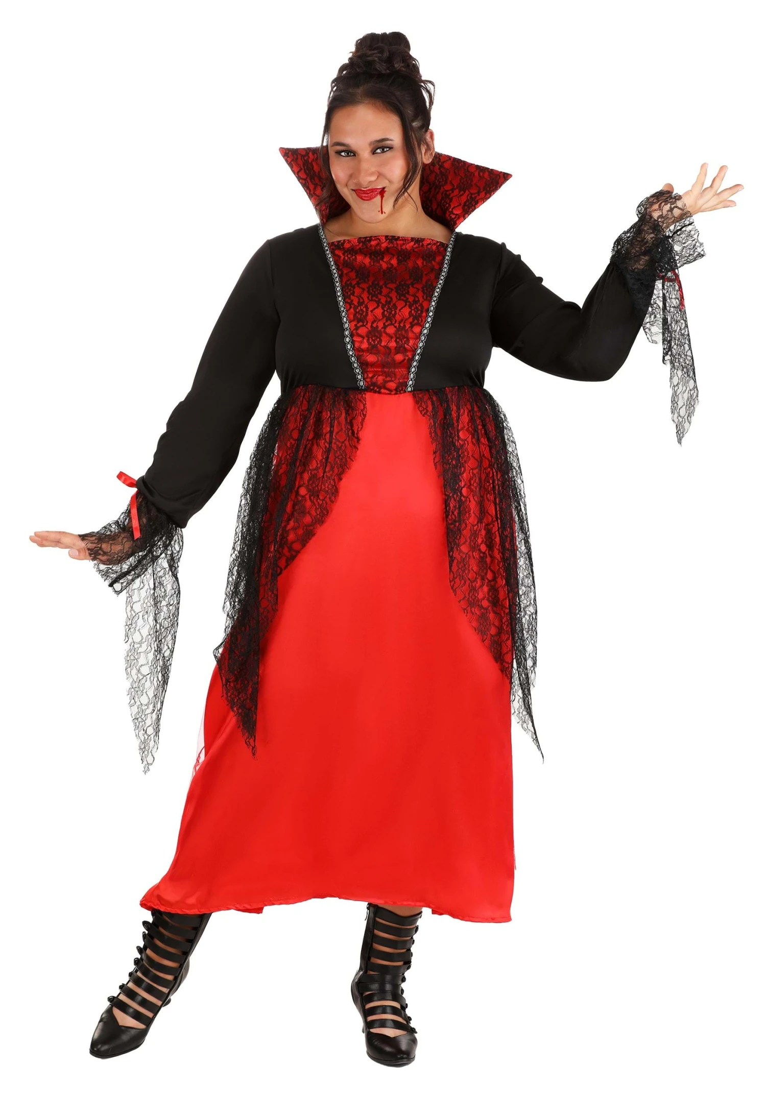 Women's Plus Size Regal Vampire Costume Dress 1 Women's Plus Size Regal Vampire Costume Dress