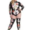 AMSCAN Plus Size Floral Skeleton Costume For Women