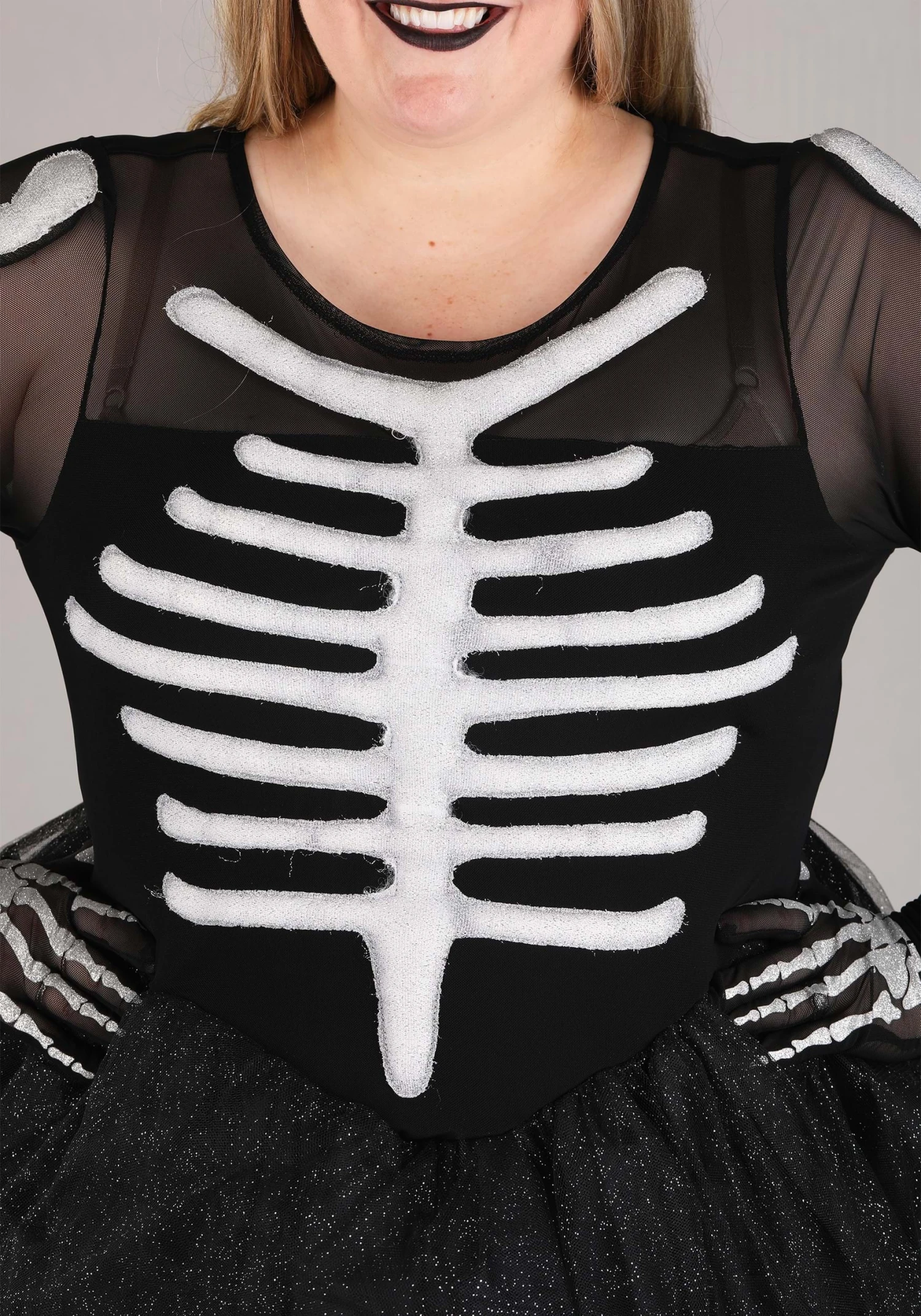 Women's Skeleton Beauty Plus Size Costume Dress 2 Women's Skeleton Beauty Plus Size Costume Dress - Image 2