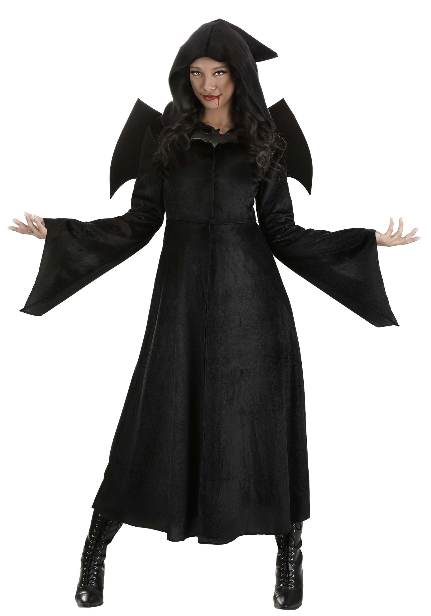 Women's Black Vampire Cloak Costume 1 Women's Black Vampire Cloak Costume