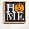 Wooden Pumpkin Home Halloween Decorative Sign